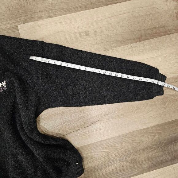 Big Dogs Vintage Black Fuzzy size medium Henley Sweater - Picture 7 of 11